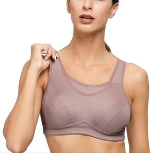 NWT Deyllo Plus Size High Impact Full Support Wireless Workout Sport Bra 46DD/E